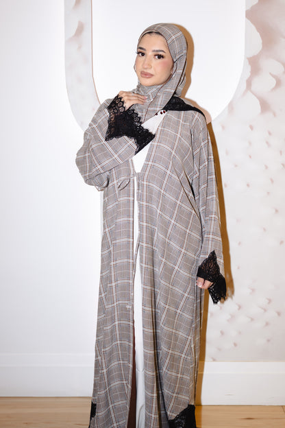 LARA ABAYA IN PLAID - PREORDER